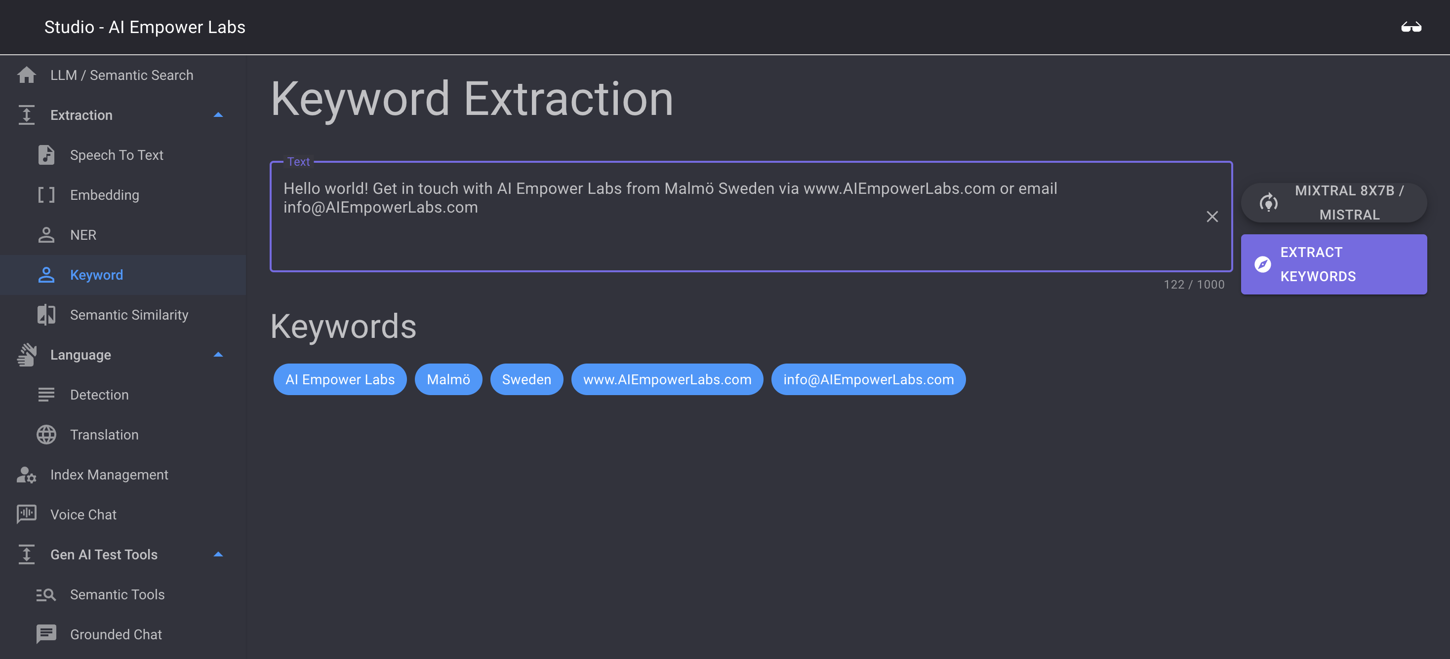 Keyword extraction